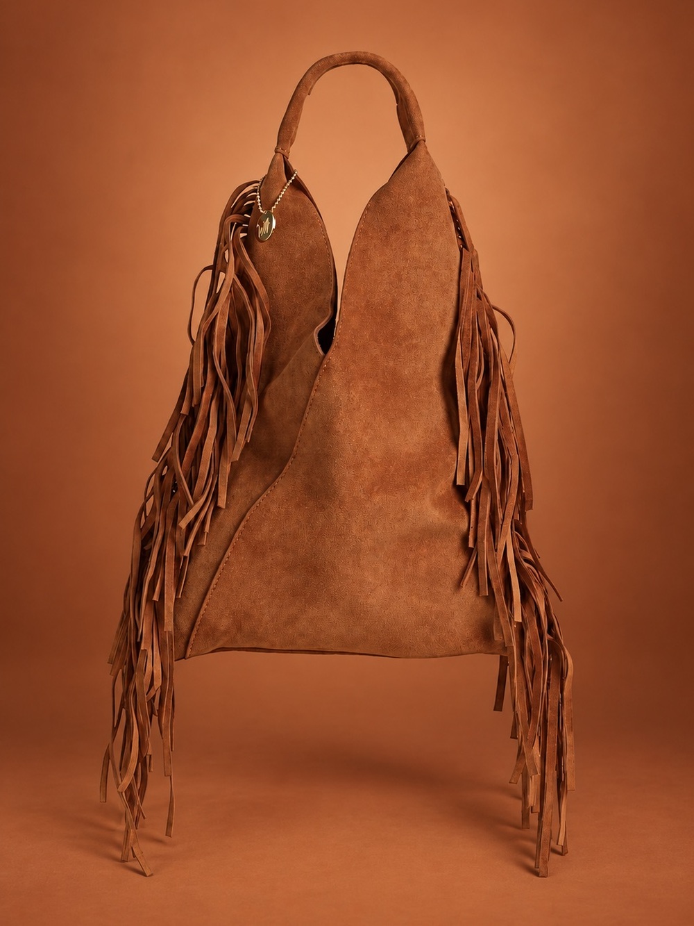 Laura Di Maggio Milano Suede Fringe Hobo Bag NWT Made in Italy